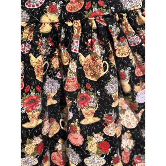 Apron Reversible Vintage Floral Teapots & Snowman Holidays Christmas Adorable ! - Picture 5 of 10